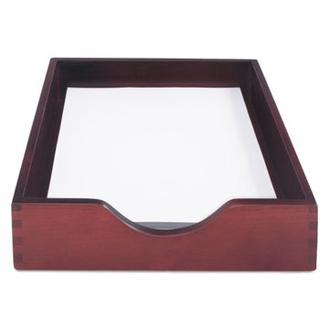 Carver™ Hardwood Stackable Desk Trays, 1 Section, Letter Size Files, 10.25" X 12.5" X 2.5", Mahogany freeshipping - TVN Wholesale